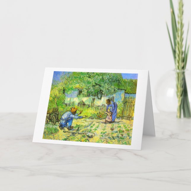 Första steget, 1890 Vincent van Gogh. Kort (Framsida)