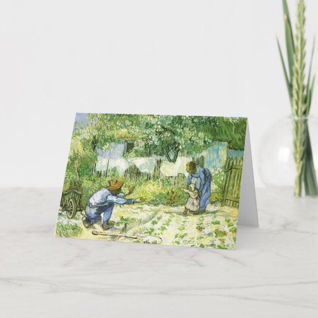 Första steget, 1890 Vincent van Gogh. Kort (Framsida)