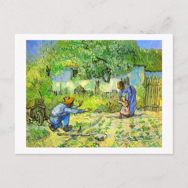 Första steget, 1890 Vincent van Gogh. Vykort (Framsida)