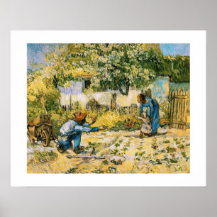 "Första steget" av Vincent Van Gogh Fine Art Print Poster