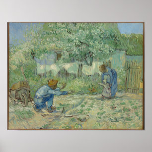 Första steget, efter Millet 1890 Vincent van Gogh  Poster