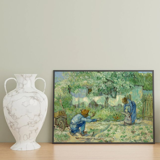 Första steget, efter Millet av Vincent Van Gogh Fototryck (Skapare uppladdad)