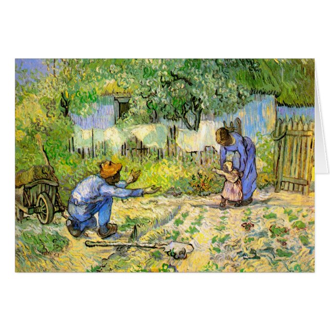 Första steget (efter Millet) Van Gogh Fine Art Hälsningskort (Framsidan Horizontal)