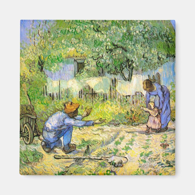 Första steget (efter Millet) Van Gogh Fine Art Magnet (Framsidan)