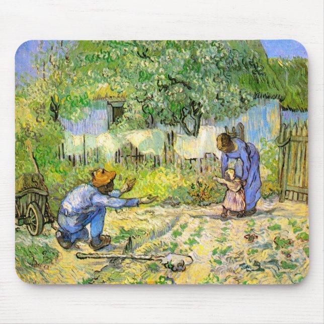 Första steget (efter Millet) Van Gogh Fine Art Musmatta (Framsidan)