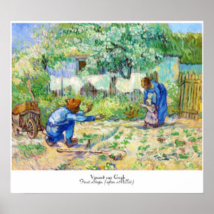 Första steget (efter Millet) Vincent van Gogh art Poster