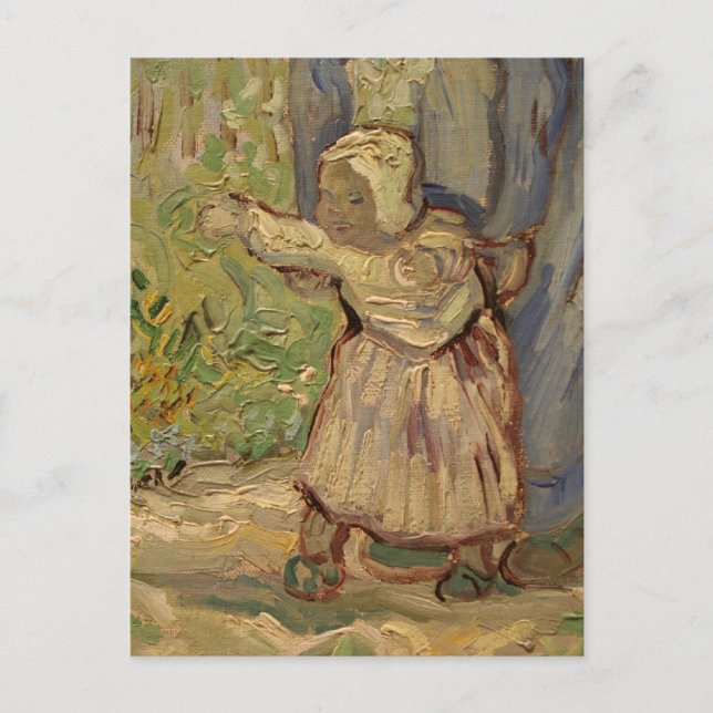 Första steget, efter Millet - Vincent Van Gogh Vykort (Framsida)