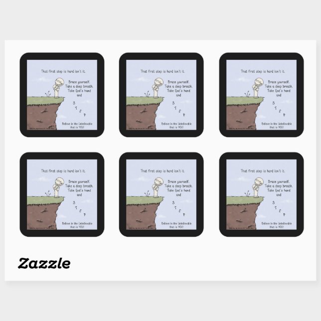 Första steget fyrkantigt klistermärke (Ark)