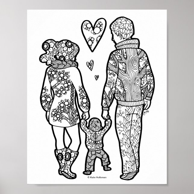 Första steget - Mamma Life/Parenthood Art Print Poster (Framsidan)