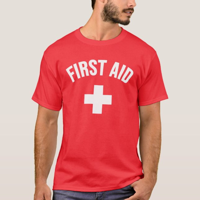 FÖRSTA STÖDET KOR MEDICINSKA HÄNDELSEPERSONAL ENHE T SHIRT (Framsida)
