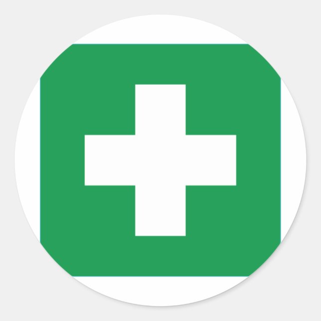 Första stödet runt klistermärke (Framsida)