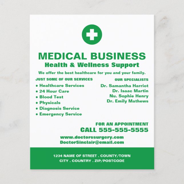 Första stödsymbolen, allmänpraktiserande läkare, s flygblad (Framsidan)