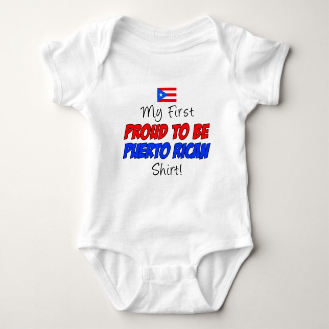 Första stolt som är Puerto Rican skjorta T-shirt (Framsida)