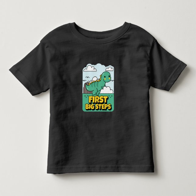 Första stora steg Dinosaur Kids Milestone Clothing T Shirt (Framsida)