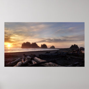 Första strand på Lapushen Washington Poster