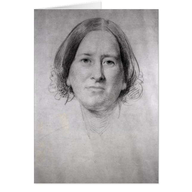 Första studien för Porträtt vid George Eliot Hälsningskort (Framsidan)