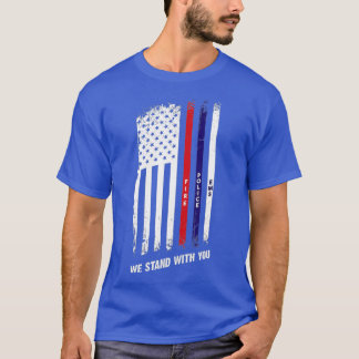 Första svararen vid polisbrand EMS Thin Blue White T Shirt