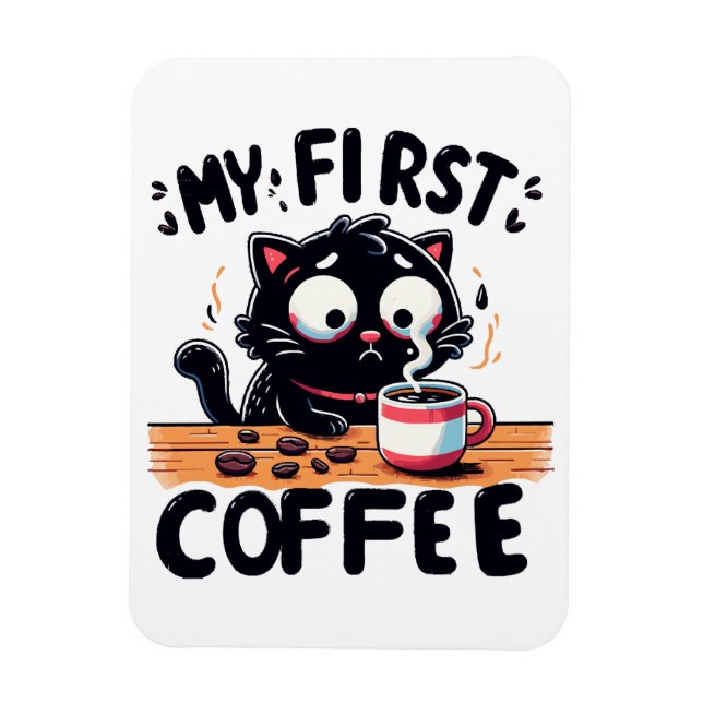 Första svarta kaffeäventyret magnet (Vertikal)