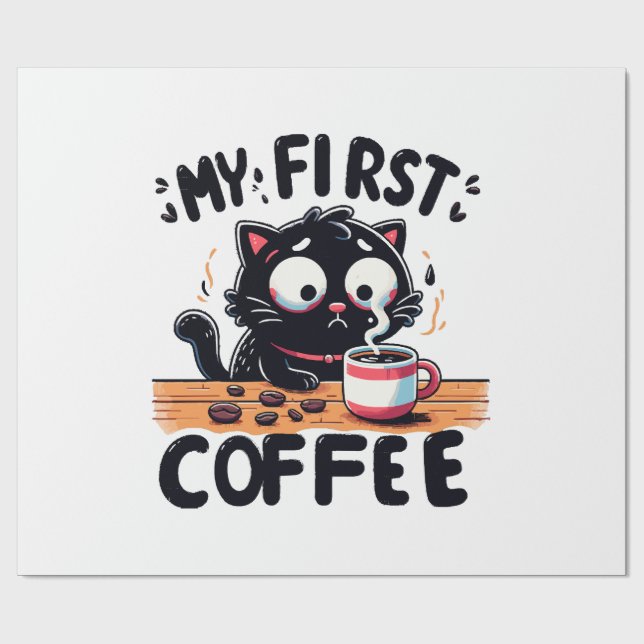 Första svarta kaffeäventyret presentpapper (Platt)