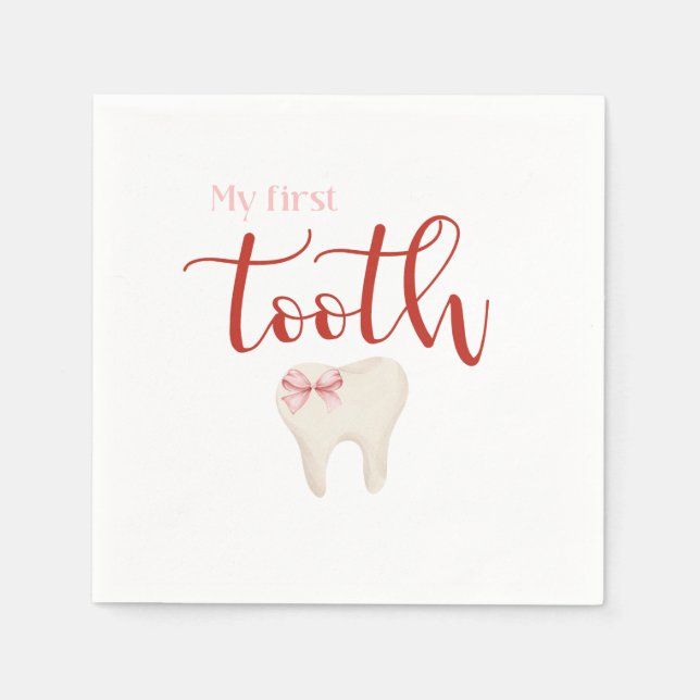 Första tand - Agra Hadig Minimalist Rosa Pappersservett (Framsidan)