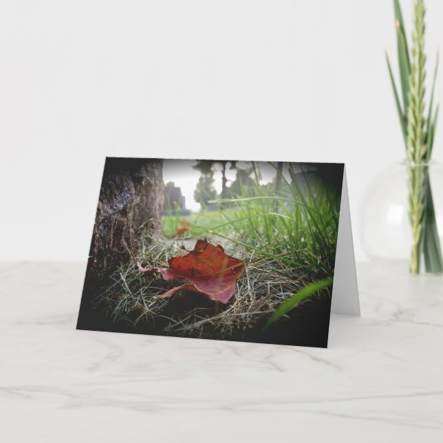 "Första Tecknet på Hösten" Sympatikort Kort (Framsida)