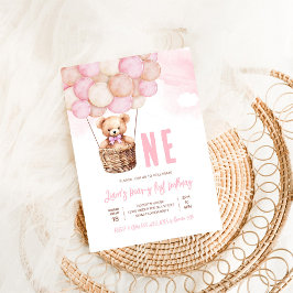 Första Teddybjörn Pojke Boho 1-årsdag Inbjudningar