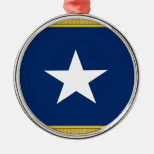 Första Texas Cofederate för Bonnie blåttflagga Julgransprydnad Metall