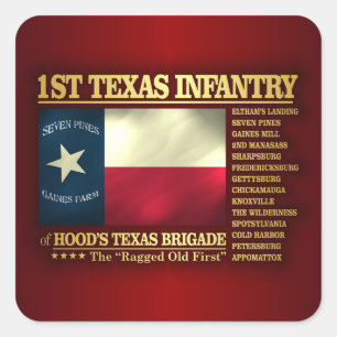 Första Texas Infantry (BA2) Fyrkantigt Klistermärke