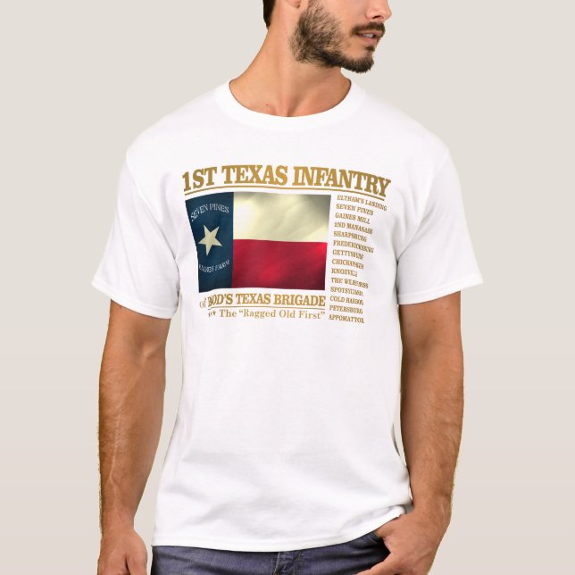 Första Texas Infantry (BA2) Tee Shirt (Framsida)