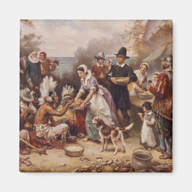 Första Thanksgivingen 1621 | 1932 Magnet (Framsidan)