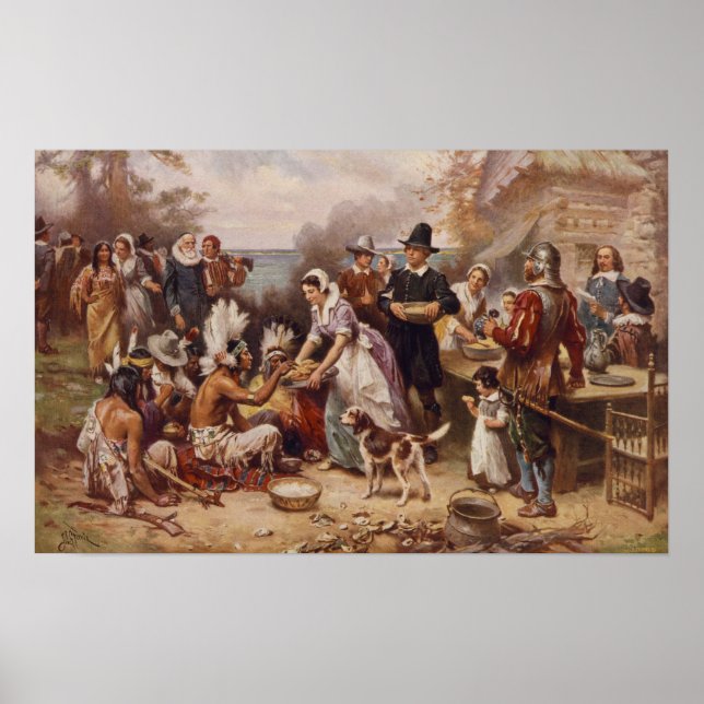 Första Thanksgivingen 1621 | 1932 Poster (Framsidan)