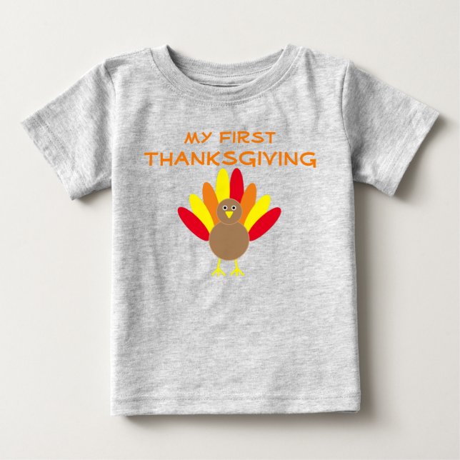 Första Thanksgivingen Baby T-Shirt (Framsida)