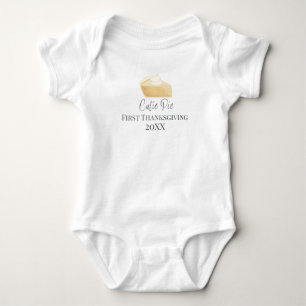 Första Thanksgivingen Cutie Paj Fall Baby One Biet T Shirt