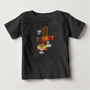 Första thanksgivingen födelsedagsfest l kalkon t shirt