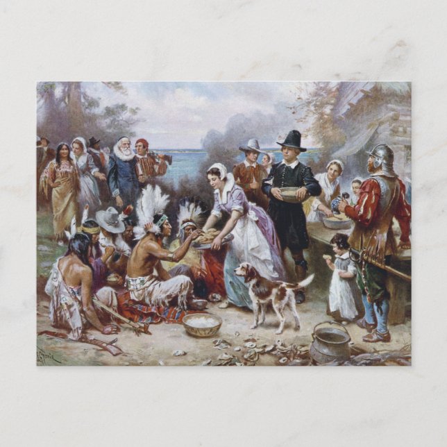 Första Thanksgivingen från Jean Ferris c. 1912 Helg Vykort (Framsida)