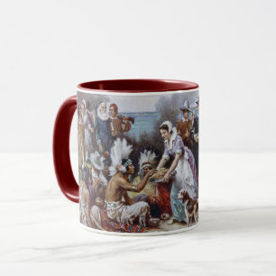 Första Thanksgivingen från Jean Ferris c. 1912 Mugg
