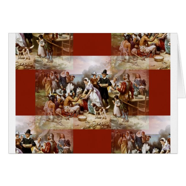 första thanksgivingen hälsningskort (Framsidan Horizontal)