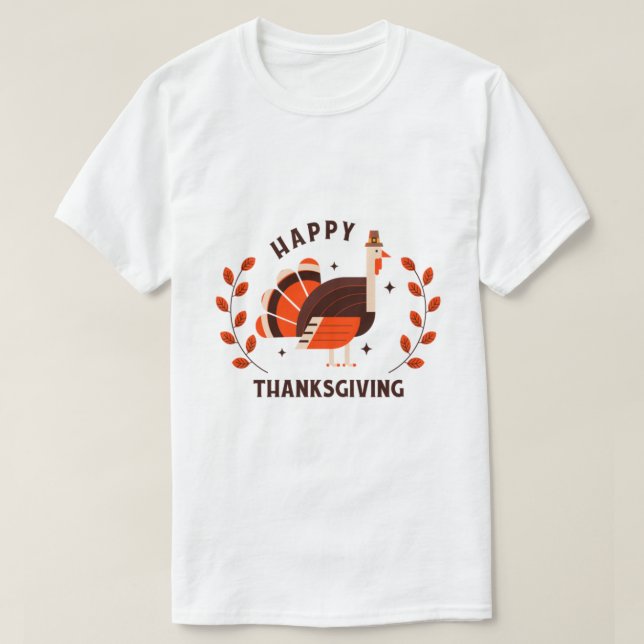 Första Thanksgivingen - Happy thanksgiving Turkiet T Shirt (Design framsida)