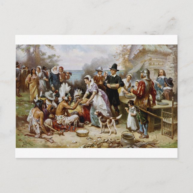 Första Thanksgivingen Helg Vykort (Framsida)