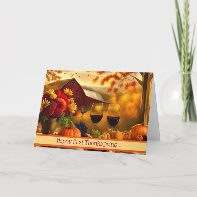 Första Thanksgivingen i Anpassningsbarna Nytt hem Helgkort (Framsida)