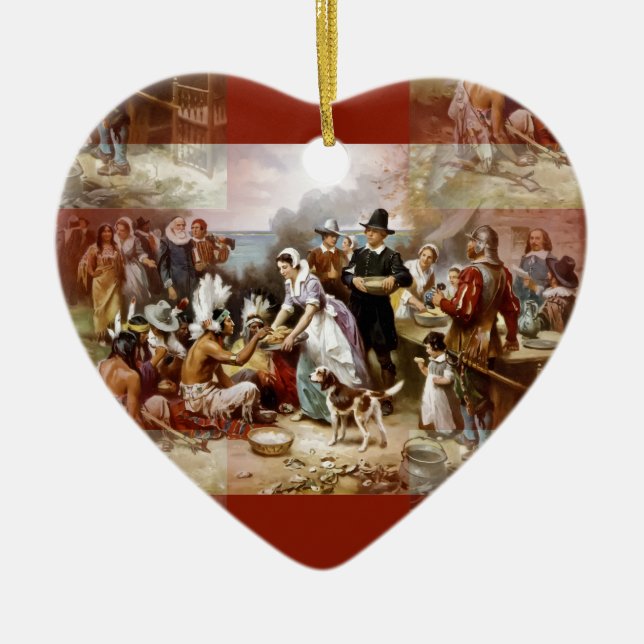första thanksgivingen julgransprydnad keramik (Framsidan)