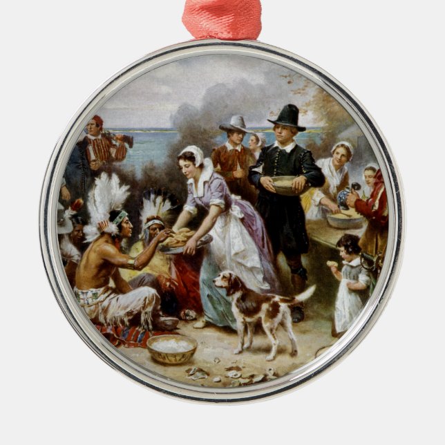 Första thanksgivingen julgransprydnad metall (Framsidan)