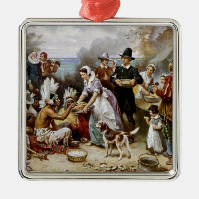 Första thanksgivingen julgransprydnad metall (Framsidan)