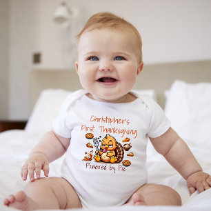 Första Thanksgivingen med Paj Bodykostym i Baby T Shirt