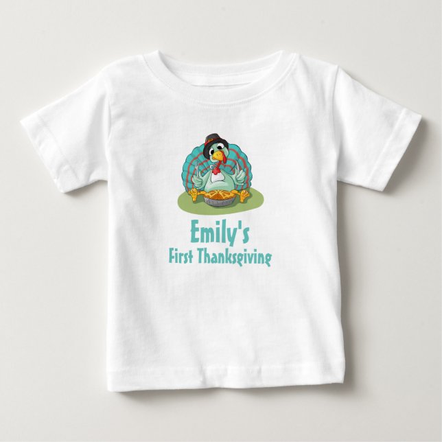 Första Thanksgivingen Turkiet Eatumpkin Tee (Framsida)
