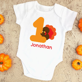 Första Thanksgivingens Orange Brun Personlig T Shirt