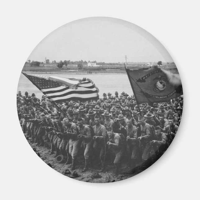 Första till kampen - USA:s marinsoldater - 1918 Magnet (Framsidan)