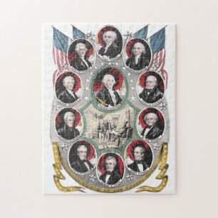 Första tio presidenter av den bilda USA Pussel