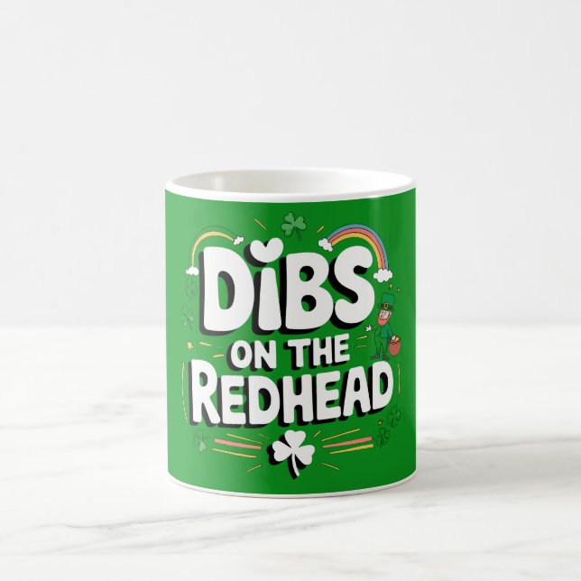 Första tjuvkik på rödhårig rolig St. Patrick's Day Kaffemugg (Center)