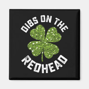Första tjuvkik på rödhårig St. Patrick's Day Shamr Magnet